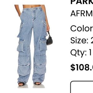 AFRM Light Blue Cargo Jeans